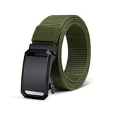 Stretch Tactical Belt for Men Military Work Rigger Hiking Nylon Web Ratchet Quick Release Belt Green
