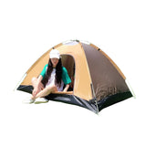 For 2-Person Foldable Outdoor Camping Tent Portable Quick Automatic Opening Beach Tent Hiking Picnic Travel Brown