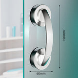 No Drill Suction Cup Door Handle for Glass Door Bathroom Cabinet Silver