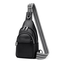 Women Crossbody Bag PU Leather Sling Bag Small Chest Bag Shoulder Pack Black