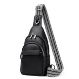 Women Crossbody Bag PU Leather Sling Bag Small Chest Bag Shoulder Pack Black