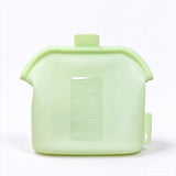 Wide Mouth Stand Up Silicone Sealed Food Storage Bag for Kitchen Use Green