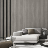 Self Adhesive Wood Grain Slat Wall Panel PVC Faux Engineered Finish Grey