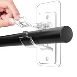 Self Adhesive Curtain Rod Bracket Universal Plastic Curtain Rod Holders for Bathroom Bedroom Kitchen Transparent