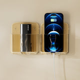 2 PCS No Drill Wall Phone Holder Clear Phone Stand for Home Brown