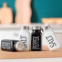 4Pcs Set Glass Shakers with Lids Salt and Pepper Shaker Set