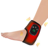 Electric Heated Ankle Wrap with Vibration Modes Rechargeable Warm Compress Support Black