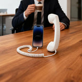 Type C Wired Phone Handset Retro with Mic for Phones and Computers White