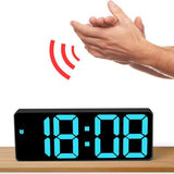 USB LED Digital Desk Alarm Clock with Temperature Date 3 Alarms Blue