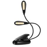 3-Color Modes Clip-On Reading Lamp with Flexible Gooseneck USB Rechargeable Night Light for Desk Books Double-Head