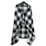 3-in-1 Travel Plane Shawl Blanket Multi-Functional Pillow Cloak Black and White