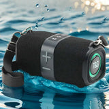 Portable Bluetooth Speakers Wireless Speaker with TF AUX FM for Shower Pool Party Black