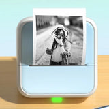 Mini Portable Bluetooth Thermal Sticker Printer for Photos Notes and Gifts Blue