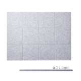 12Pcs Large Felt Bulletin Board Wall Tiles for Office & HomePanels Silver Gray