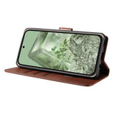Snap-Lock Flip Cover Wallet Case for Pixel 10 and 10 Pro Flip Cover Coffee