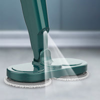 Cordless Electric Spray Mop Spin Cleaning Scrubber with Detachable Tank for Hardwood Floor Green