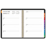2026 Weekly and Monthly Planner Calendar Notebook with Stickers Black