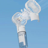 Handheld Misting Fan – Portable Rechargeable Spray Cooling Fan for Home & Office White