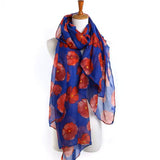 Polyester Scarf Shawl Vintage Floral for Travel and Sun Cover Style 3