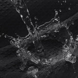 Water Resistant Waffle Shower Curtain with 12 Rustproof Metal Rings Black
