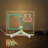 ClearLED Note Board Lighted Acrylic Dry Erase Message Board with Adjustable Stand and 7 Colorful Pens