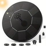 Solar Fountain Pump for Bird Bath Outdoor Floating Water Fountain with 6 Nozzles Solar Powered Water Pump for Pond Pool
