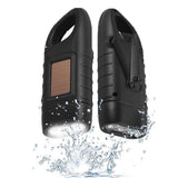 Hand Crank Solar Powered Emergency LED Flashlight – Rechargeable Light Black