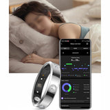 Smart Ring with Charging Case Ultra Lightweight Stainless Steel Fitness Activity Tracker Silver