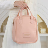 PU Leather Makeup Bag Travel Cosmetic Bag Multi-functional Toiletry Bag Daily Use Pink