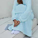Reversible Wearable Blanket Plush Warm Cozy Blanket One Size Fits All Blue