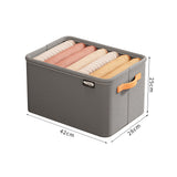 Set of 3Pcs Clothing Storage Box with Handles Wardrobe Storage Organizer Underwear Storage Gray
