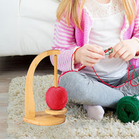 Wooden Yarn Holder for Knitting with Magnetic Spinner Style 2