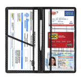 Car Registration and Insurance Card Holder Vehicle License Document Organizer Carbon Fiber Black