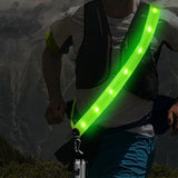 Adjustable LED Reflective Belt Sash 3 Light Modes High Visibility Night Security Belt Running Gear Green