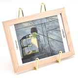 2Pcs Picture Frame Display Stands Photo Pedestal Art Plate Holders Golden
