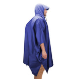 3-in-1 Hooded Rain Poncho for Adult with Pocket, Waterproof Lightweight Blue