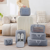 7Pcs Compression Packing Cubes Set – Travel Luggage Organizer Bags for Suitcases Grey