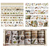 18 Rolls Vintage Washi Tape Set Writable for Scrapbooking Style 1