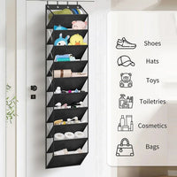 10-Tier Over the Door Shoe Organizer Clear Hanging Shoe Rack