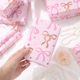 6 Sheet Gift Wrap Paper 70x50cm Coquette Bow Pattern Set Style 1