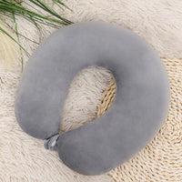 Travel Neck Pillow Memory Foam U Shaped Pillow for Flights Road Trips Office Gray