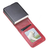 PU Wallet Card Holder Case Compatible With Samsung Galaxy Z Flip 6 7 8 with Stand Red