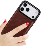 Flip Leather Wallet Case Shockproof Cover for iPhone 17 Series Dark Brown