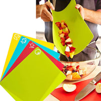 4Pcs Set Flexible Cutting Boards Plastic Kitchen Chopping Boards for Meat and Vegetable