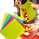 4Pcs Set Flexible Cutting Boards Plastic Kitchen Chopping Boards for Meat and Vegetable