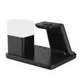 6-in-1 Wireless Charging Station for Multiple Devices with Alarm Clock and Night Light for Samsung Devices