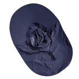 Unisex Wide Brim Sun Hat with Neck Flap UV Protection Fishing Cap for Outdoor Hiking Navy Blue