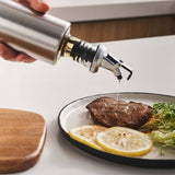 500ml Glass Oil Dispenser with Capacity Markings Push-Button Bottle