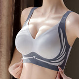 Wireless Push-Up Bra for Women Adjustable Full Coverage Bra Grey