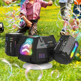 RGB LED Bubble Machine Rechargeable for Party Wedding Event Use Black